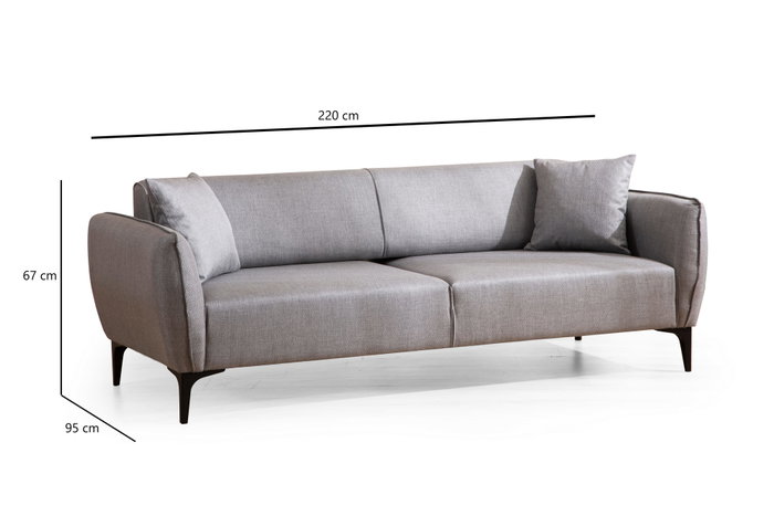 Atelier Del Sofa Sofá 3 Plazas Grey Gris 220 cm Comodidad y Diseño Elegante